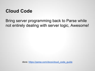 Parse cloud code | PDF