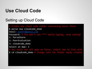Parse cloud code | PDF