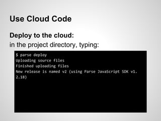 Parse cloud code | PDF