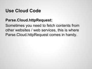 Parse cloud code | PDF