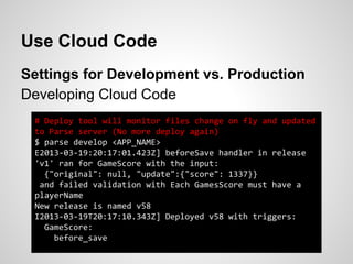 Parse cloud code | PDF