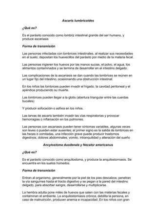 ParáSitos Intestinales