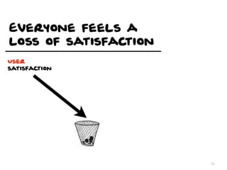 Everyone feels a
loss of satisfaction
User
satisfaction




                       21
 