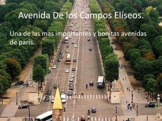 Avenida De los Campos Elíseos.Una de las mas importantes y bonitas avenidas de parís.