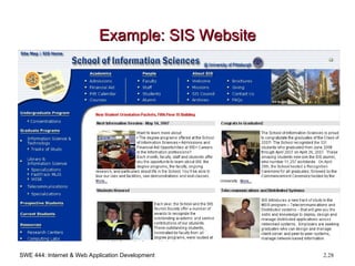 SWE 444: Internet & Web Application Development 2.28
Example: SIS Website
Example: SIS Website
 