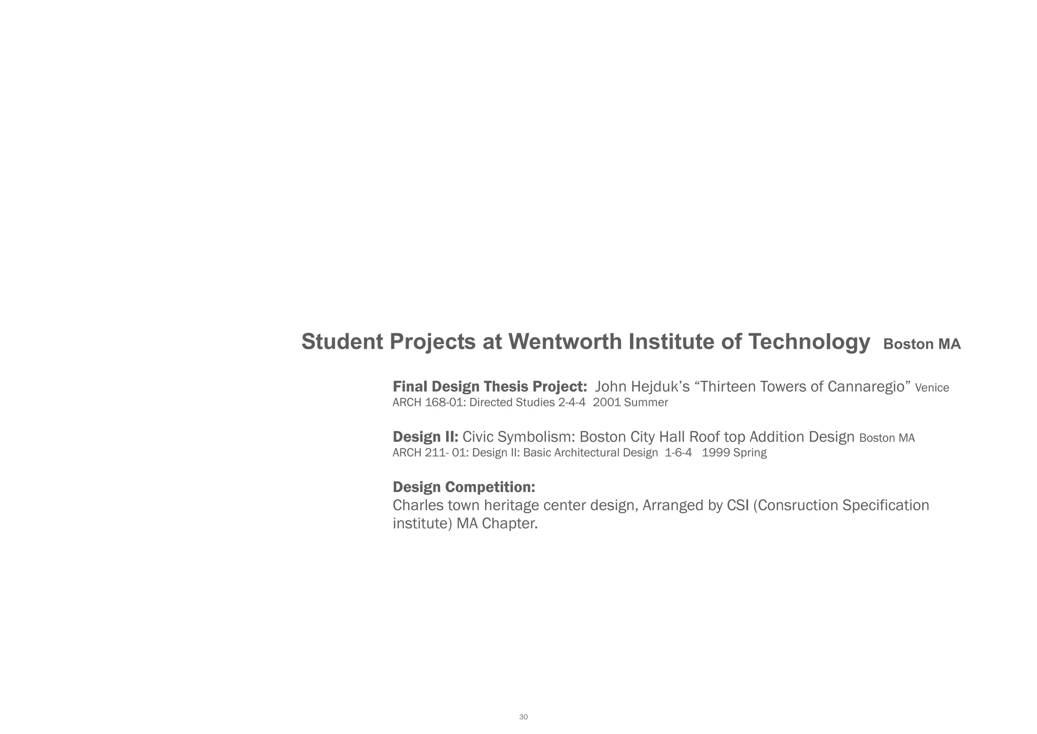 Wentworth Institute of Technology Projects PPT