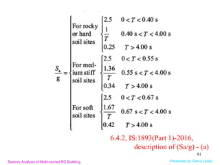 Part-I: Seismic Analysis/Design of Multi-storied RC Buildings using ...