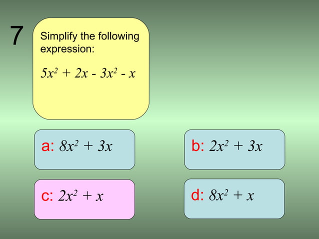 Part 1 Revision Simplifying Algebraic expression | PPT