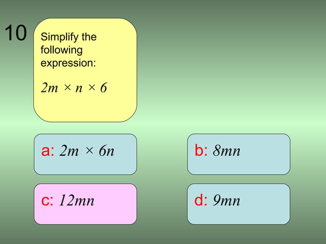 Part 1 Revision Simplifying Algebraic expression | PPT