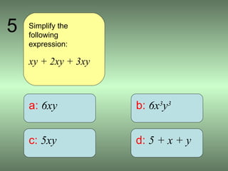 Part 1 Algebra Simplify | PPT