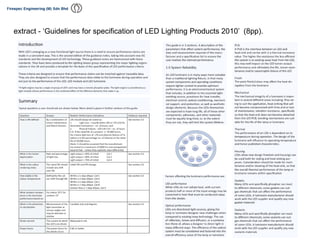 extract - ‘Guidelines for specification of LED Lighting Products 2010’ (8pp).
 
