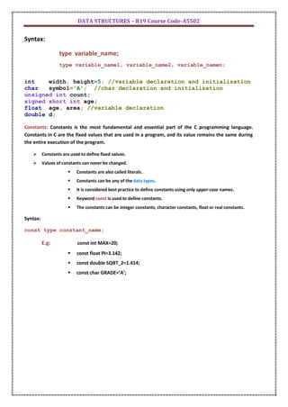 PART-1 Over View of C language ( engineering) | PDF
