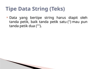 mengenal bahasa python untuk pemula di sekolah | PPTX