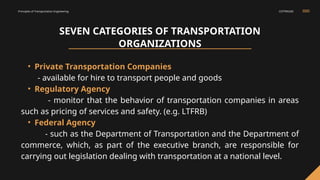 Transportation Agent Roles roles of transportation engineering ceptrn | PPTX