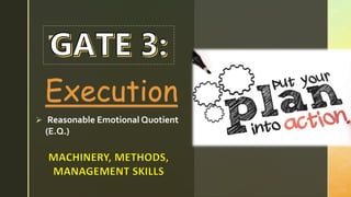 z
Execution
 Reasonable Emotional Quotient
(E.Q.)
 