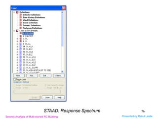 Part-II: Seismic Analysis/Design of Multi-storied RC Buildings using ...