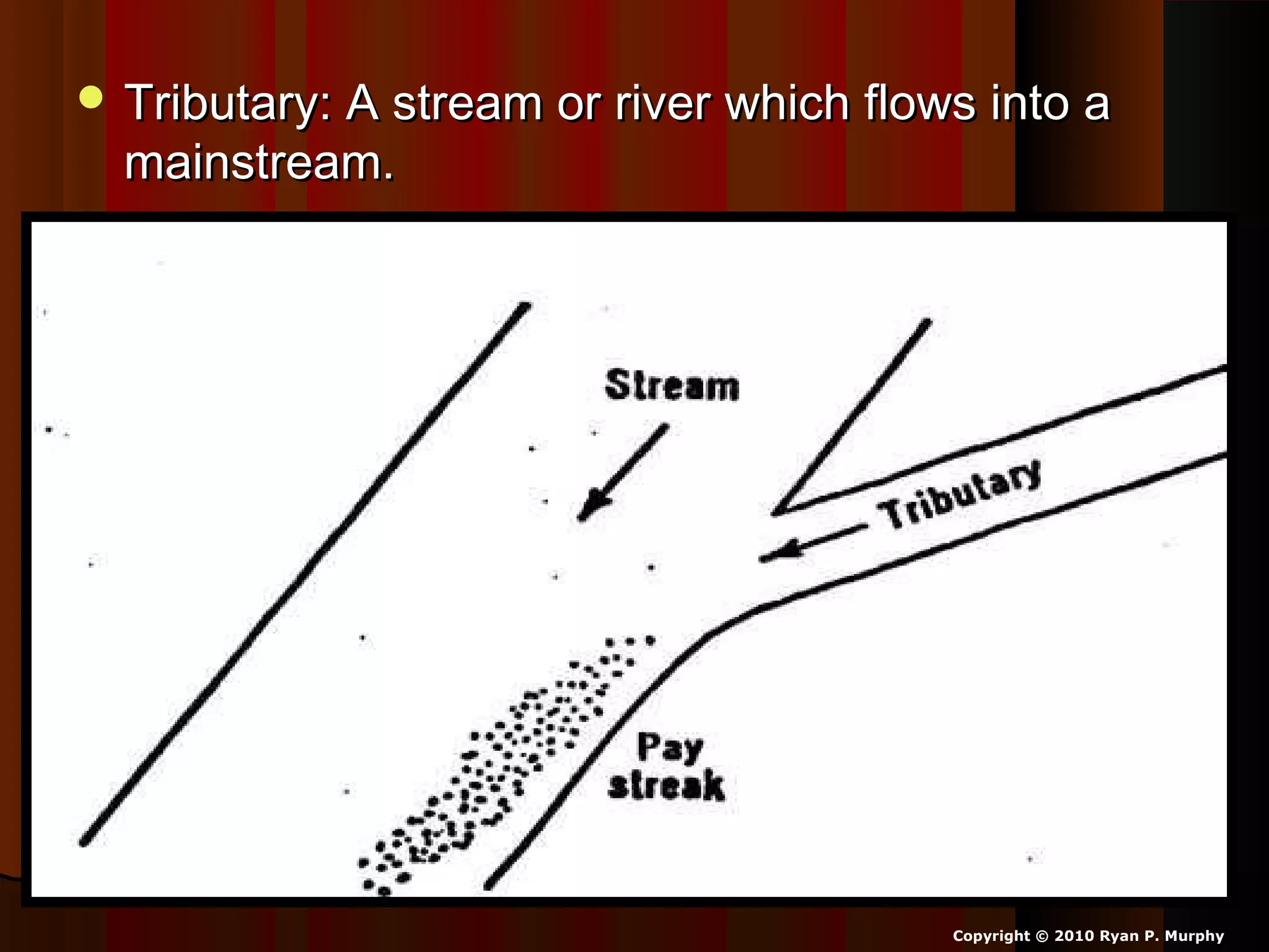  Tributary: A stream or river which flows into aTributary: A stream or river which flows into a
mainstream.mainstream.
Copyright © 2010 Ryan P. Murphy
 