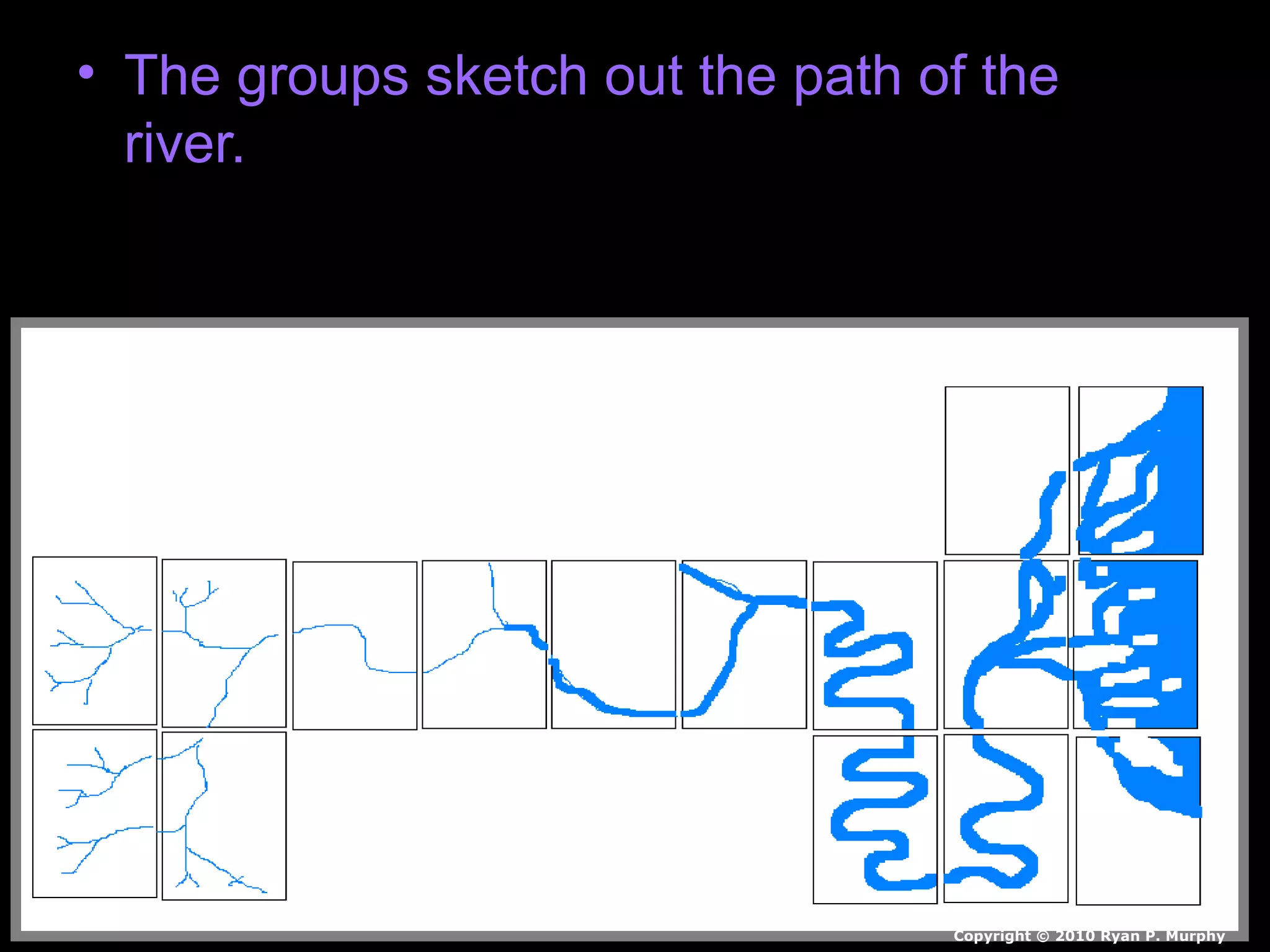 • The groups sketch out the path of the
river.
Copyright © 2010 Ryan P. Murphy
 