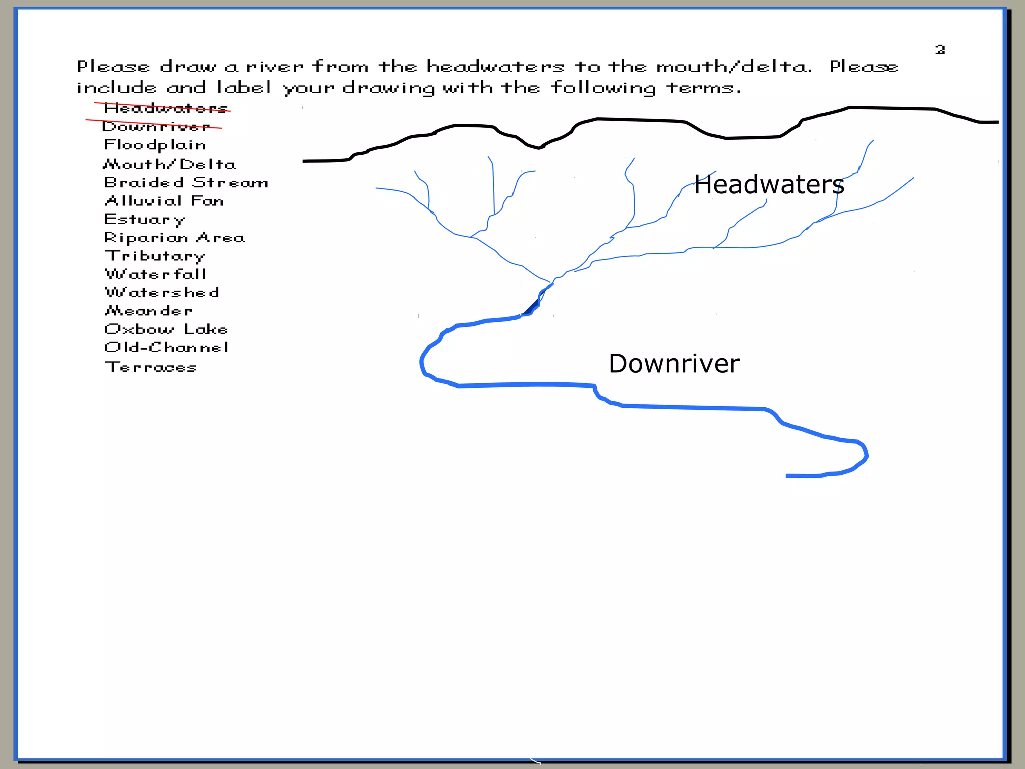 Headwaters
Downriver
 