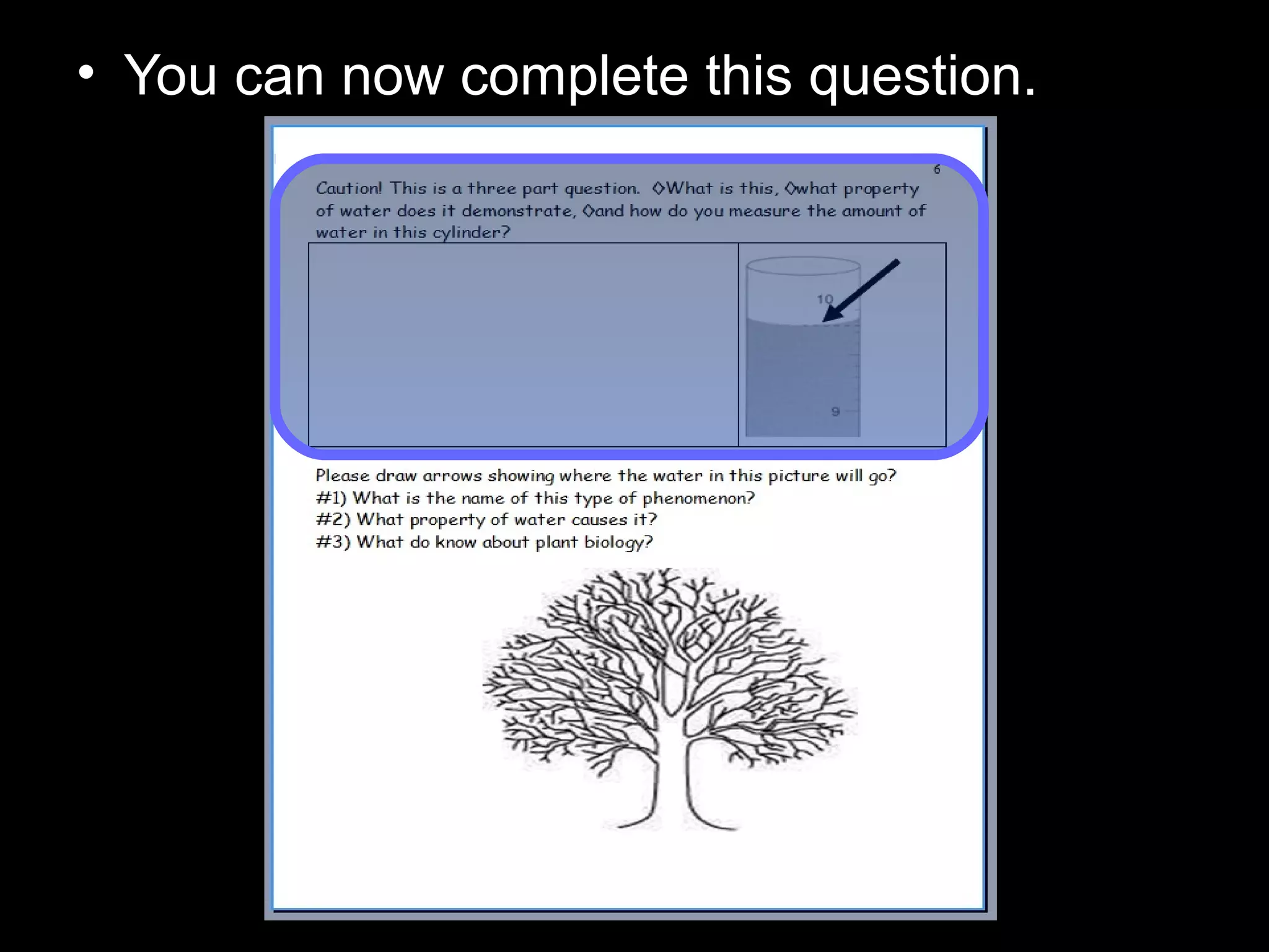 • You can now complete this question.
 