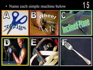 • Name each simple machine below
 