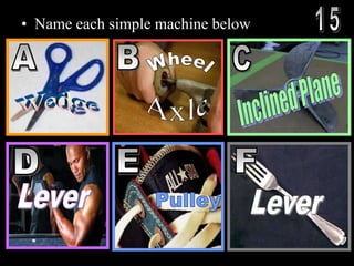 • Name each simple machine below
 