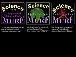 http://www.teacherspayteacher
s.com/Product/Physical-
Science-Curriculum-596485
http://www.teacherspayteach
ers.com/Product/Life-
Science-Curriculum-601267
http://www.teacherspayteach
ers.com/Product/Earth-
Science-Curriculum-590950
 