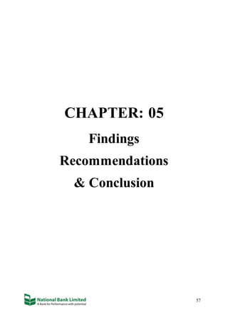 57
CHAPTER: 05
Findings
Recommendations
& Conclusion
 