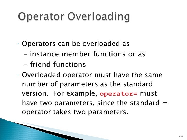Operator overloading