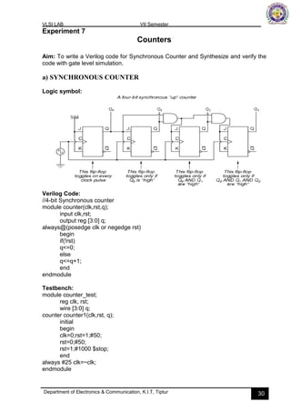 VLSI lab manual Part A, VTU 7the sem KIT-tiptur | PDF