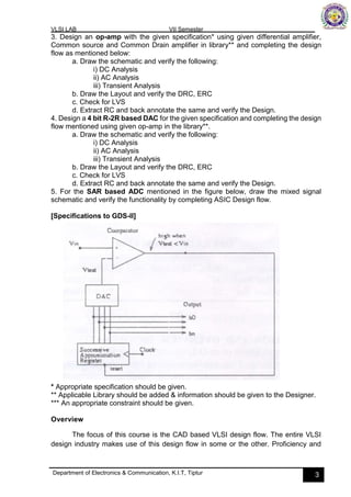 VLSI lab manual Part A, VTU 7the sem KIT-tiptur | PDF
