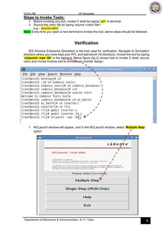 VLSI lab manual Part A, VTU 7the sem KIT-tiptur | PDF