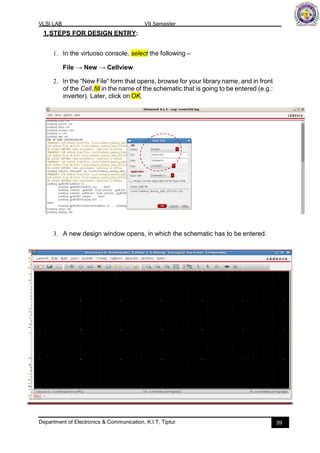 VLSI lab manual Part B, VTU 7the sem KIT-tiptur | PDF