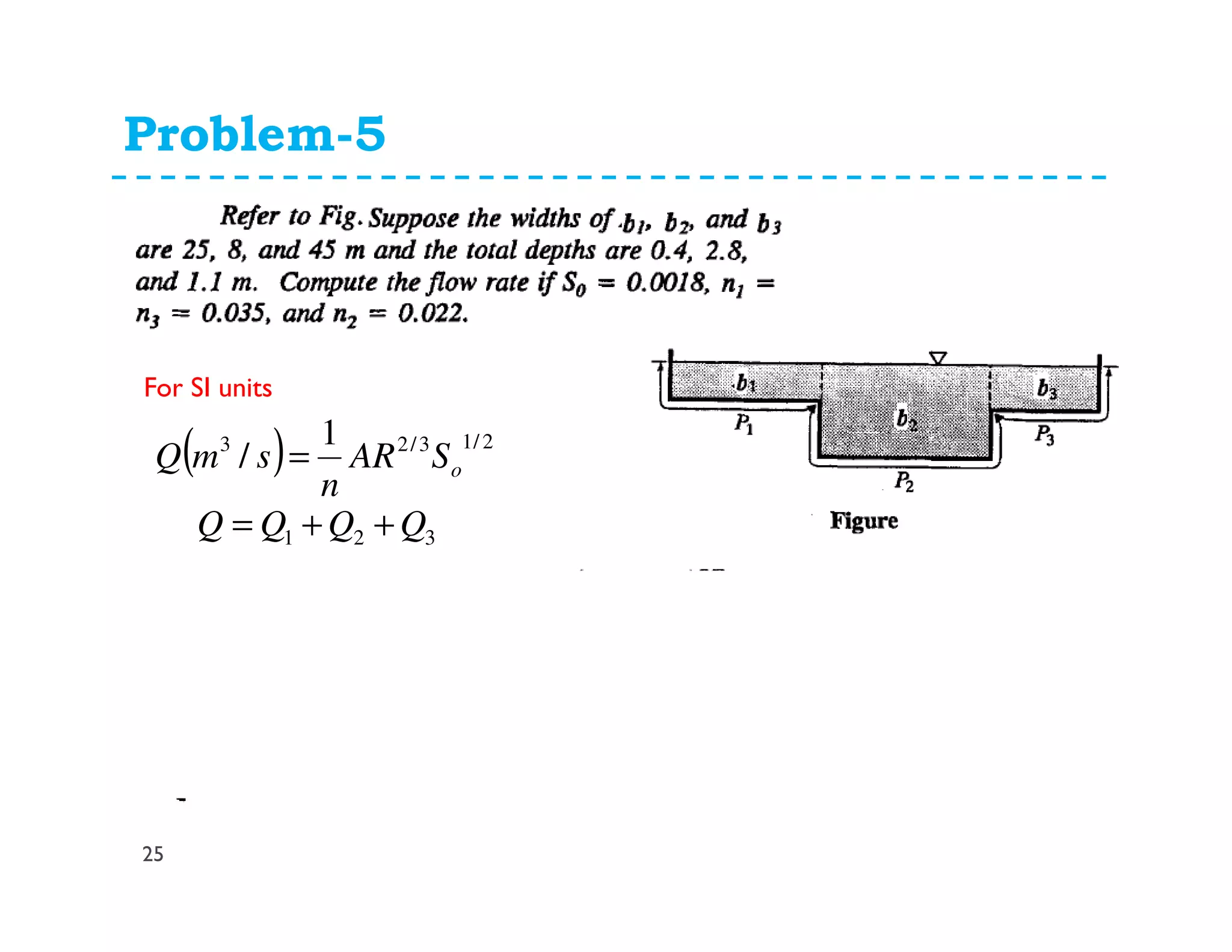 Problem-5
25
( ) 2/13/23 1
/ oSAR
n
smQ =
For SI units
321 QQQQ ++=
 
