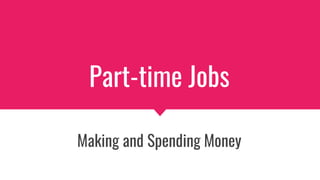 Part-time Jobs
Making and Spending Money
 