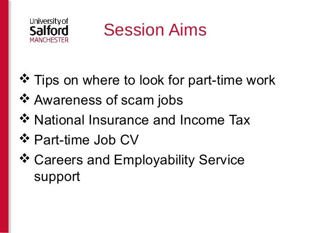 Part time job search presentation