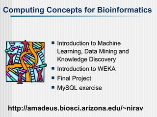Computing Concepts for Bioinformatics http://amadeus.biosci.arizona.edu/~nirav ,[object Object],[object Object],[object Object],[object Object]