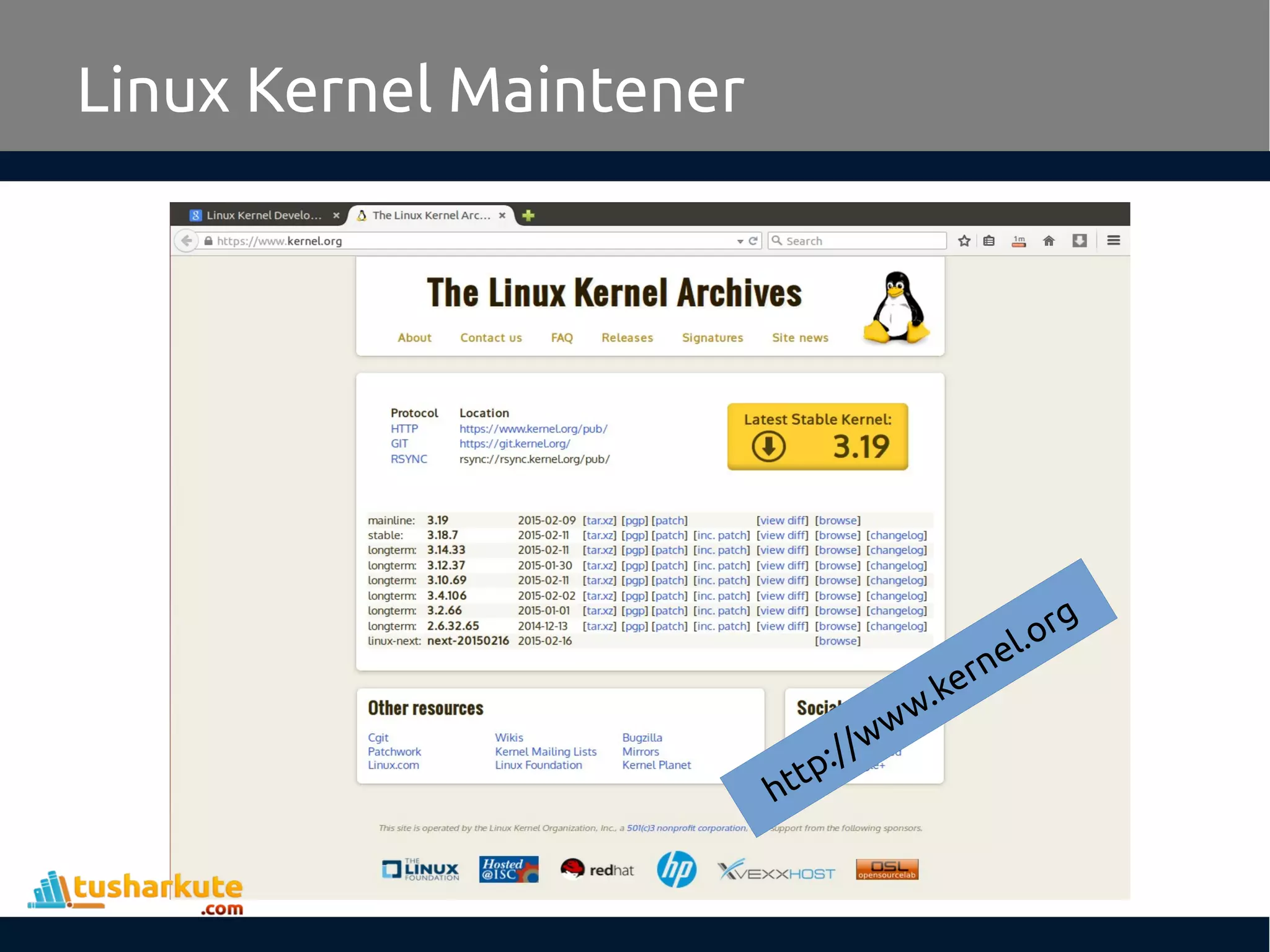 Linux Kernel Maintener
http://www.kernel.org
 