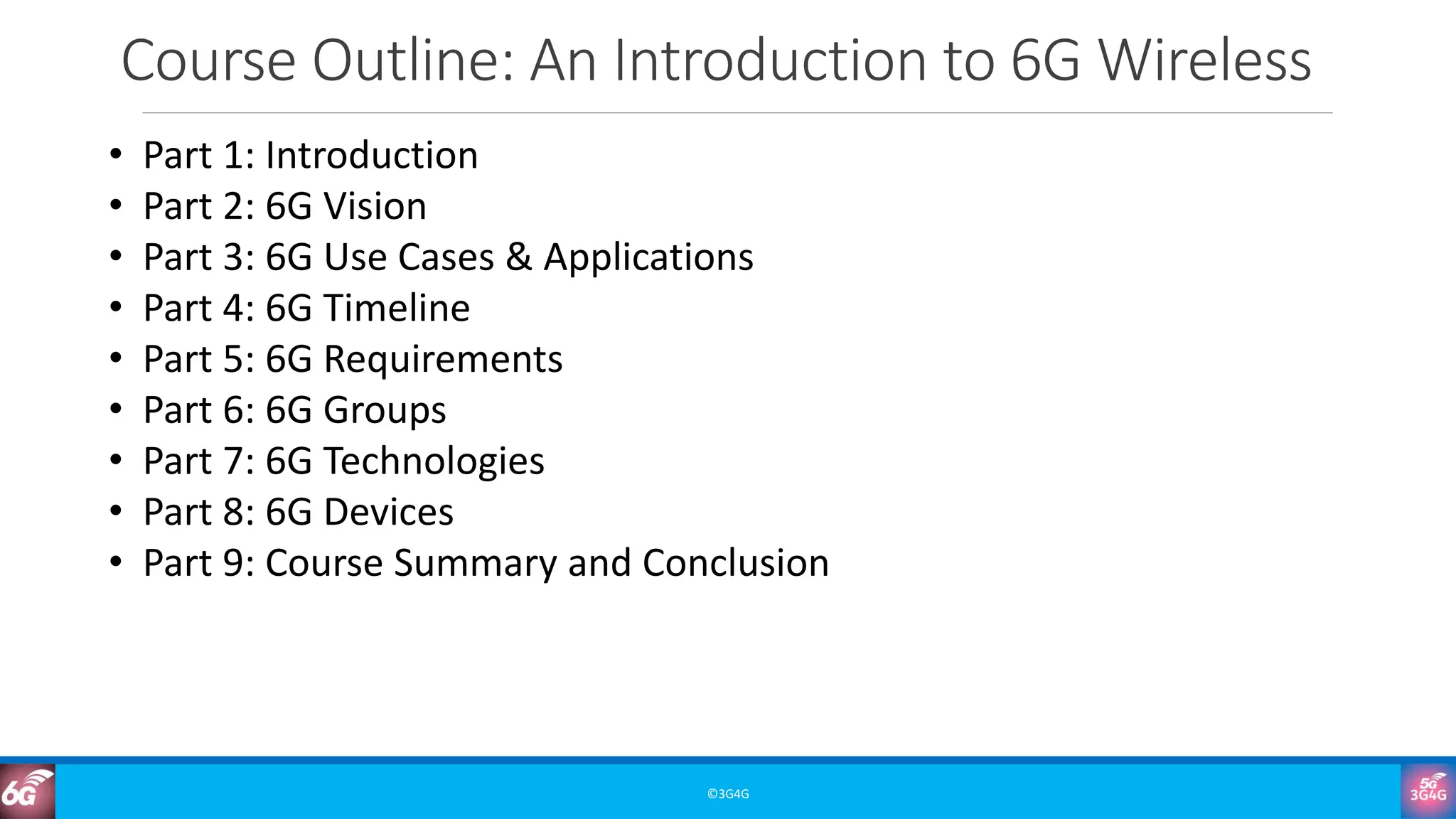 6G Training Course Part 1: Introduction