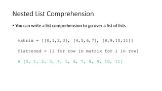 Python Introduction controll structures and conprehansion | PPT