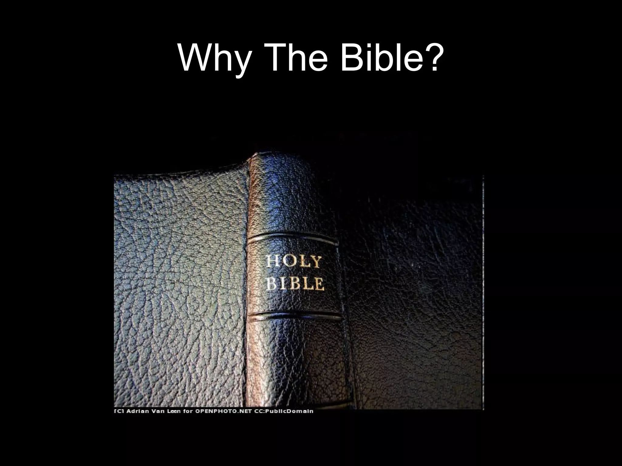 Why The Bible? 