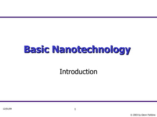 Basic Nanotechnology   Introduction 