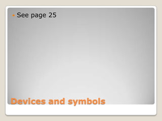 Devices and symbols
 See page 25
 
