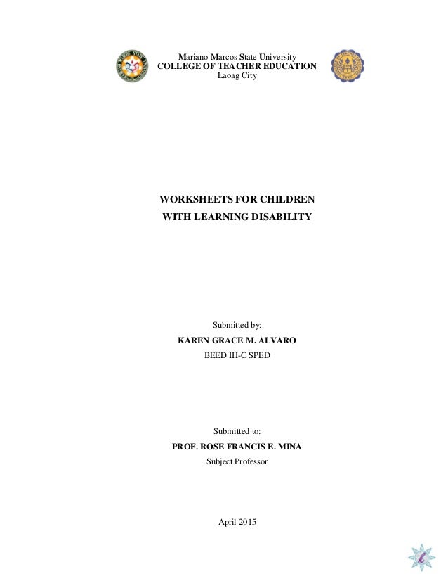Printables Dysgraphia Worksheets worksheet for dysgraphia mariano marcos state university college of teacher education laoag city worksheets children with learning disability dysgraphia
