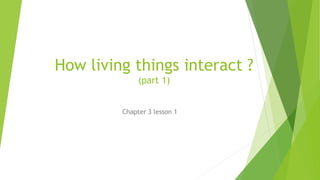How living things interact ?
(part 1)
Chapter 3 lesson 1
 