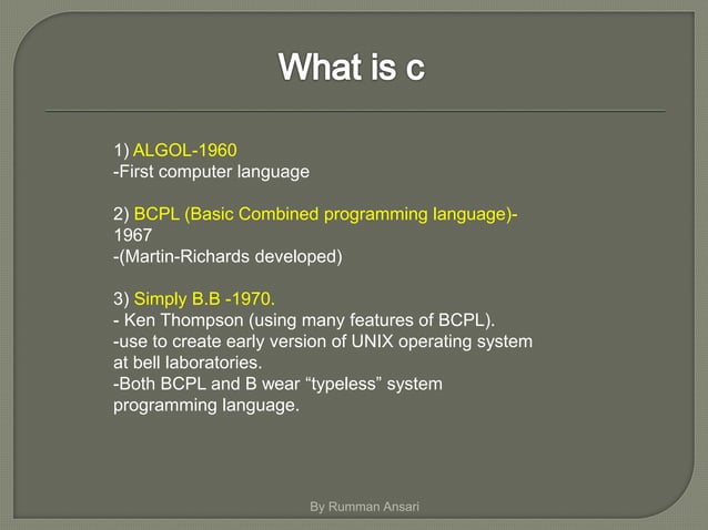 C Programming Language Step by Step Part 1 | PPT