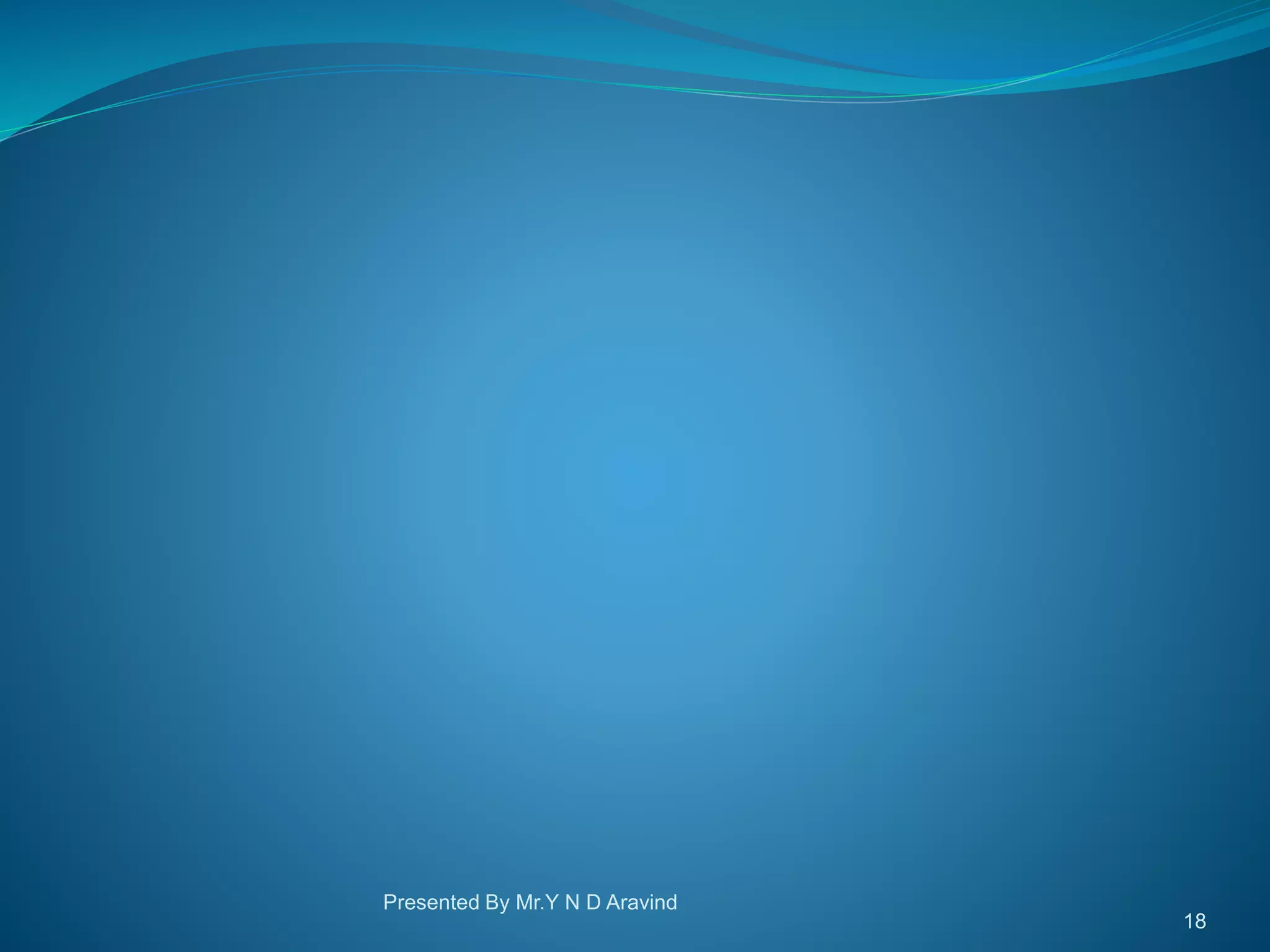 Presented By Mr.Y N D Aravind 18 