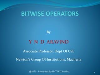 Bitwise Operators in C | PPT | Programming Languages | Computing