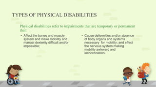 Physical Disabilities Types Students with Physical Disabilities, hearing Impairments and Severe ...