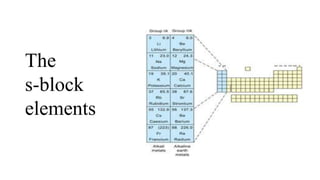 The
s-block
elements
 